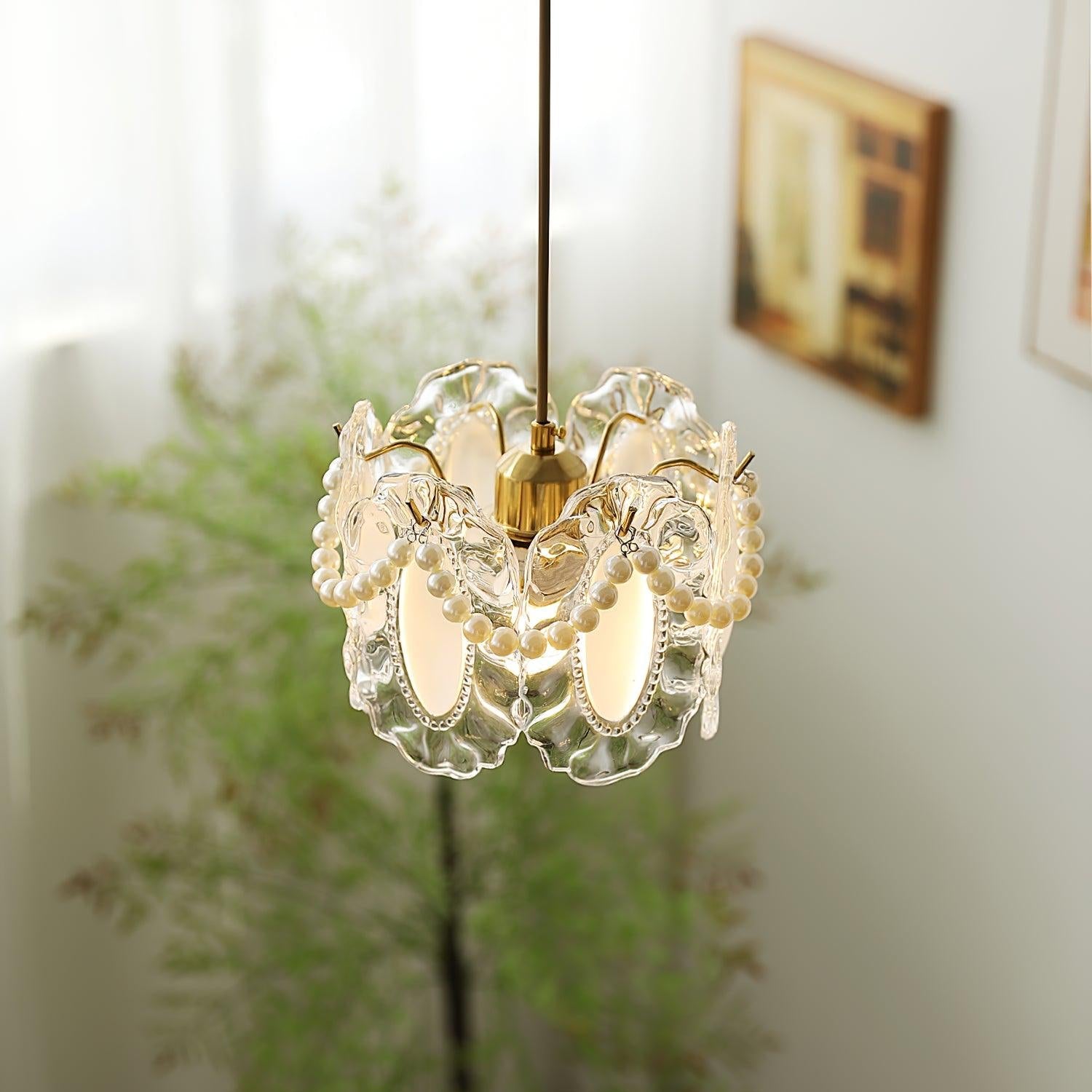 Aurora Vintage Pendant Light with Floral Details