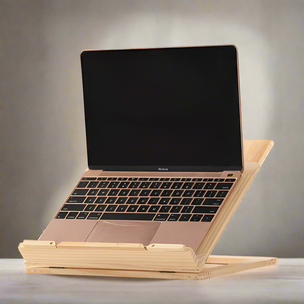 WoodCraft- Minimalist Light Wooden Book and Laptop Stand