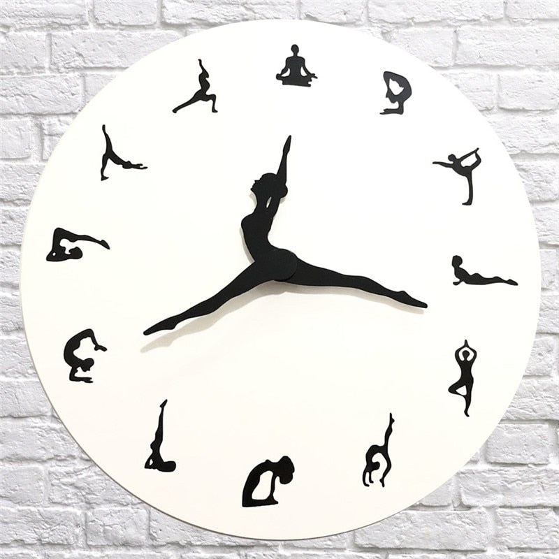 Decorative Wall Clock | Stylish Timepiece for Yoga Lovers and Home Decor