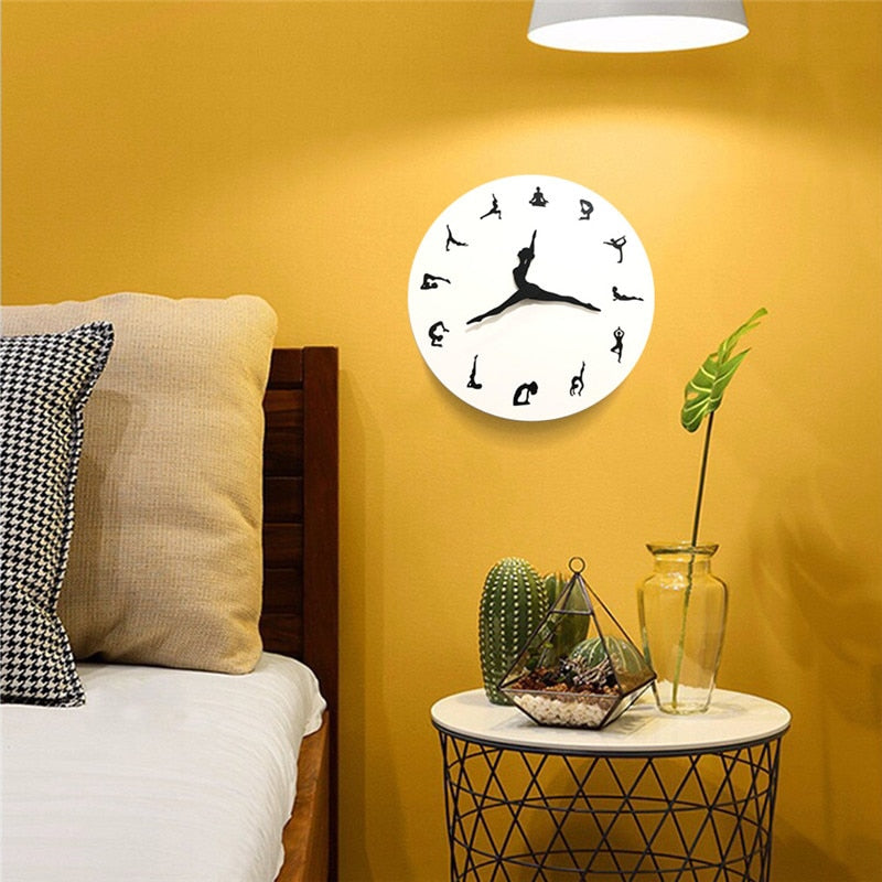 Decorative Wall Clock | Stylish Timepiece for Yoga Lovers and Home Decor