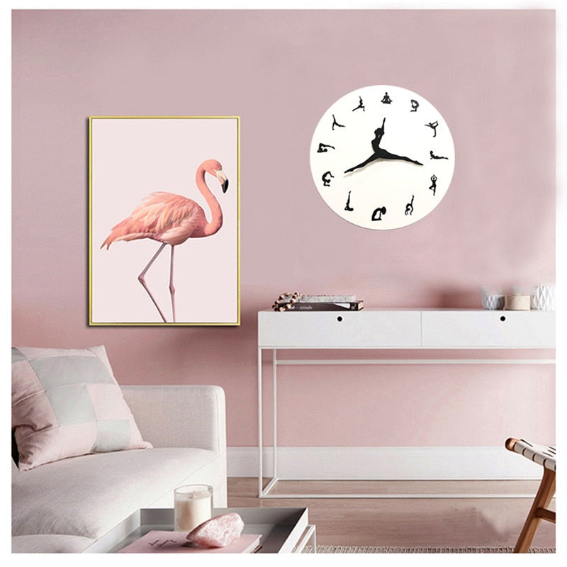 Decorative Wall Clock | Stylish Timepiece for Yoga Lovers and Home Decor