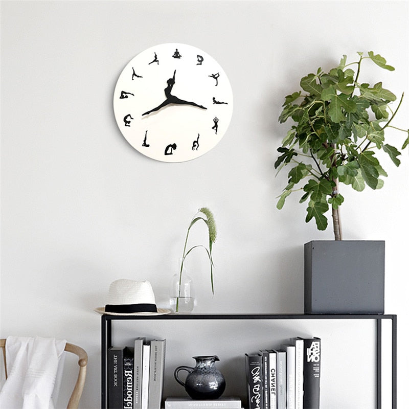 Decorative Wall Clock | Stylish Timepiece for Yoga Lovers and Home Decor