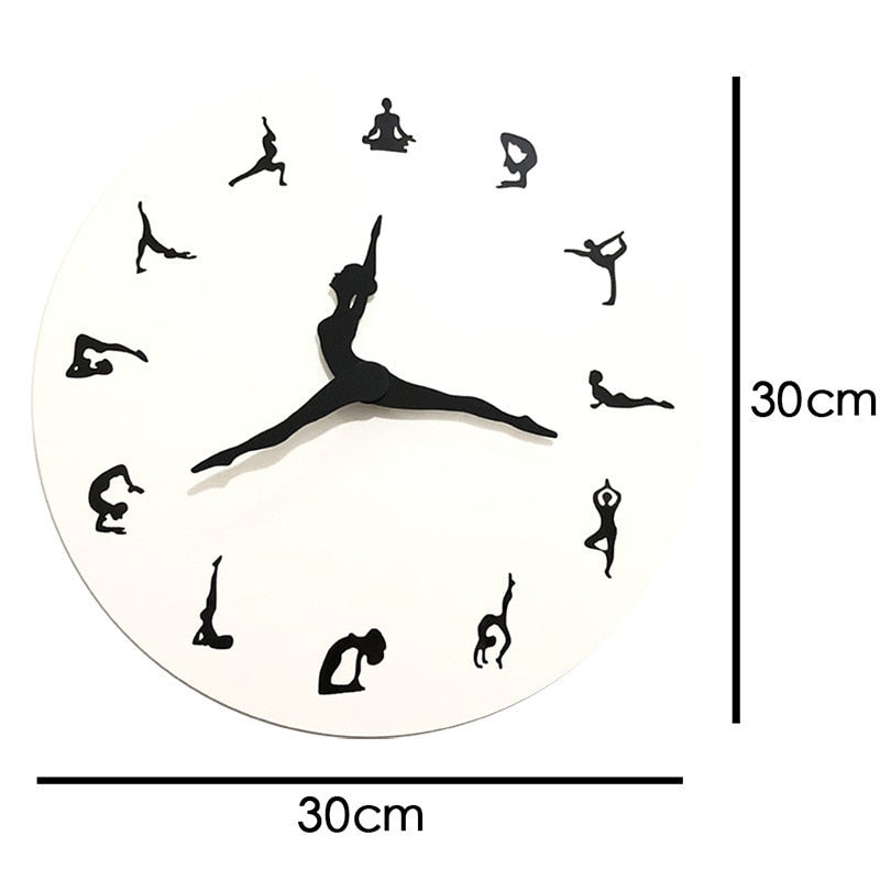 Decorative Wall Clock | Stylish Timepiece for Yoga Lovers and Home Decor