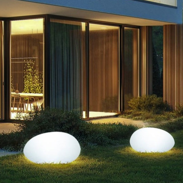 GlowPebble - Solar-Powered Stone Style LED Pathway Lights