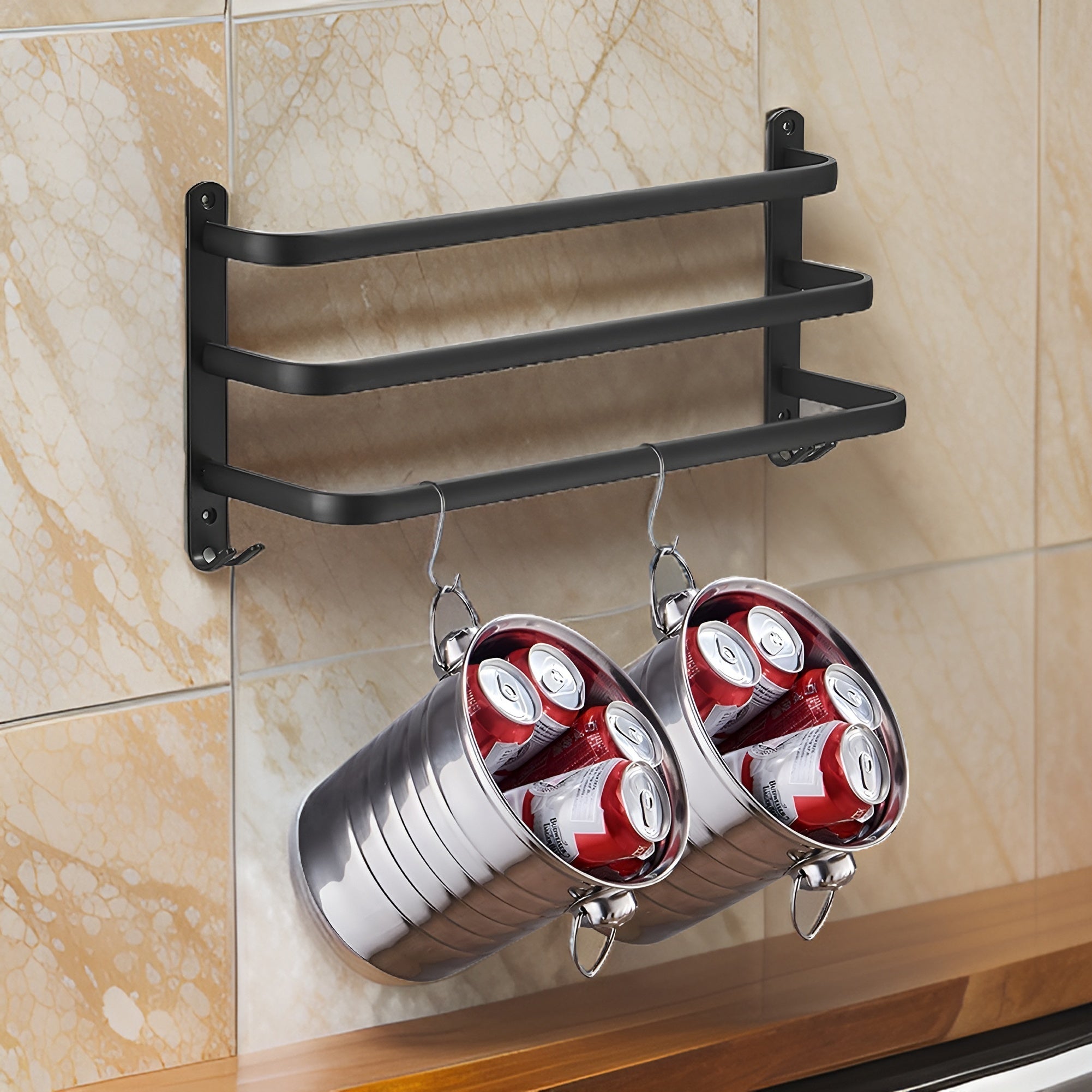 Larsen 3-Tier Space-Saving Wall Towel Holder