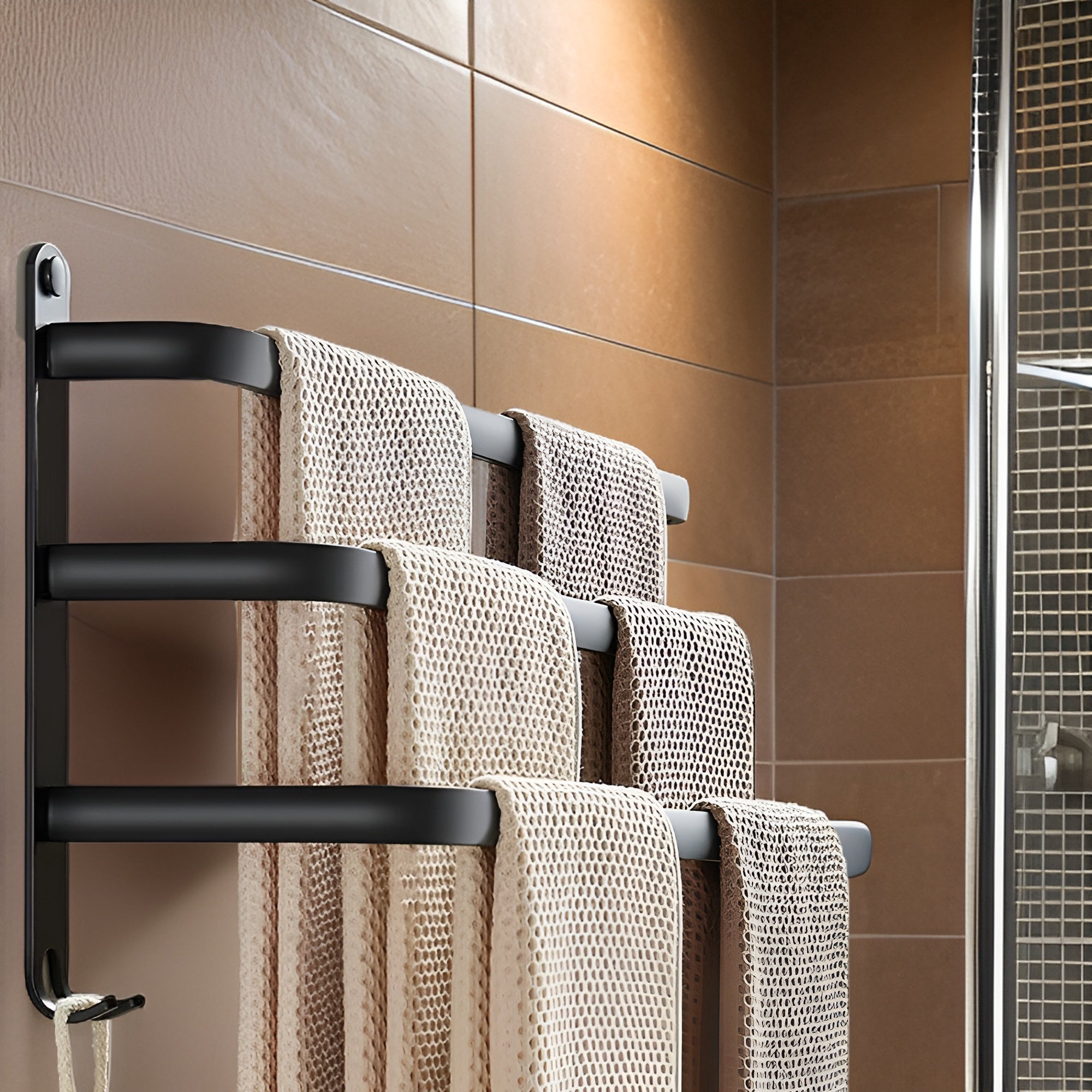 Larsen 3-Tier Space-Saving Wall Towel Holder