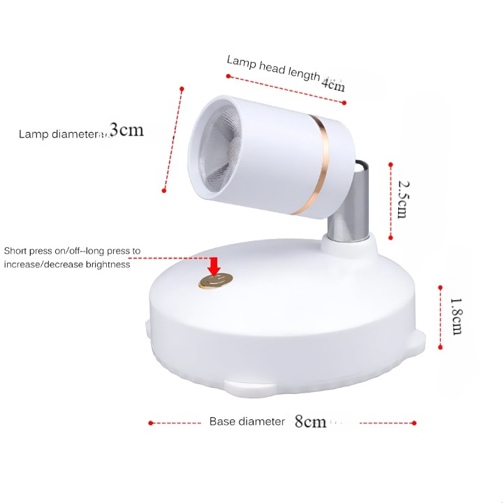 LumiSpot Mini Dimmable LED Spotlight – Wireless Accent Lighting for Home & Office