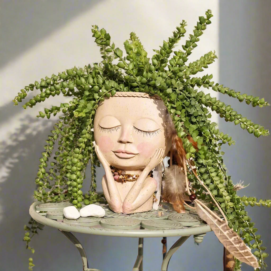 BloomCharm Artistic Face Planter – Stylish Decorative Flower Pot