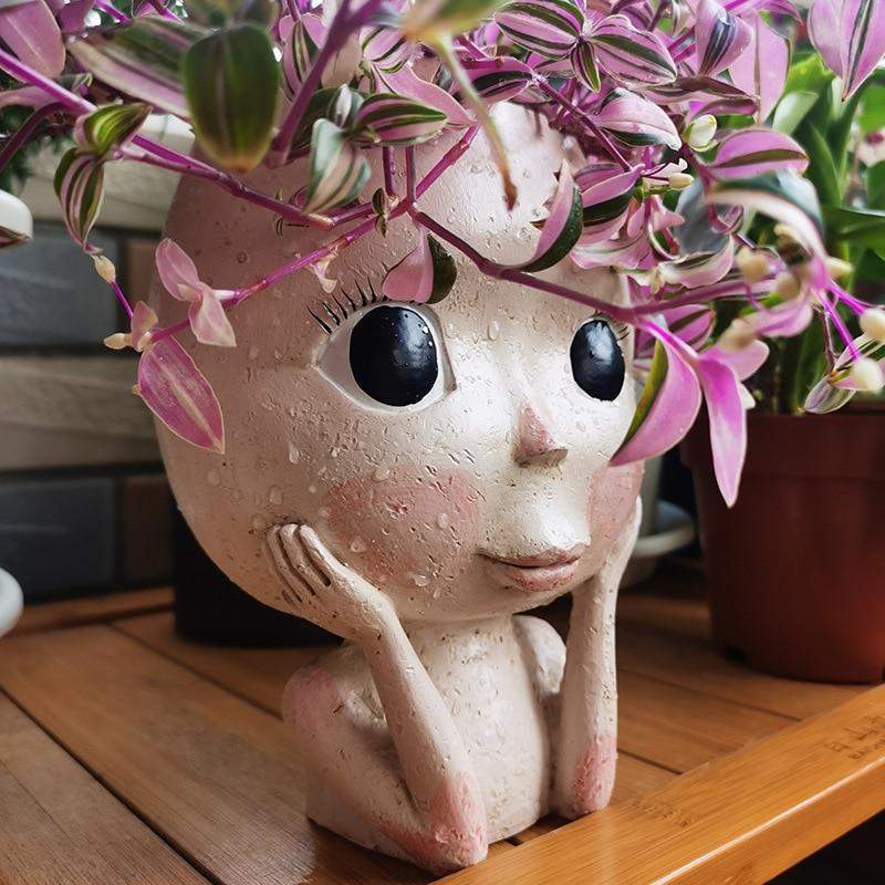 BloomCharm Artistic Face Planter – Stylish Decorative Flower Pot