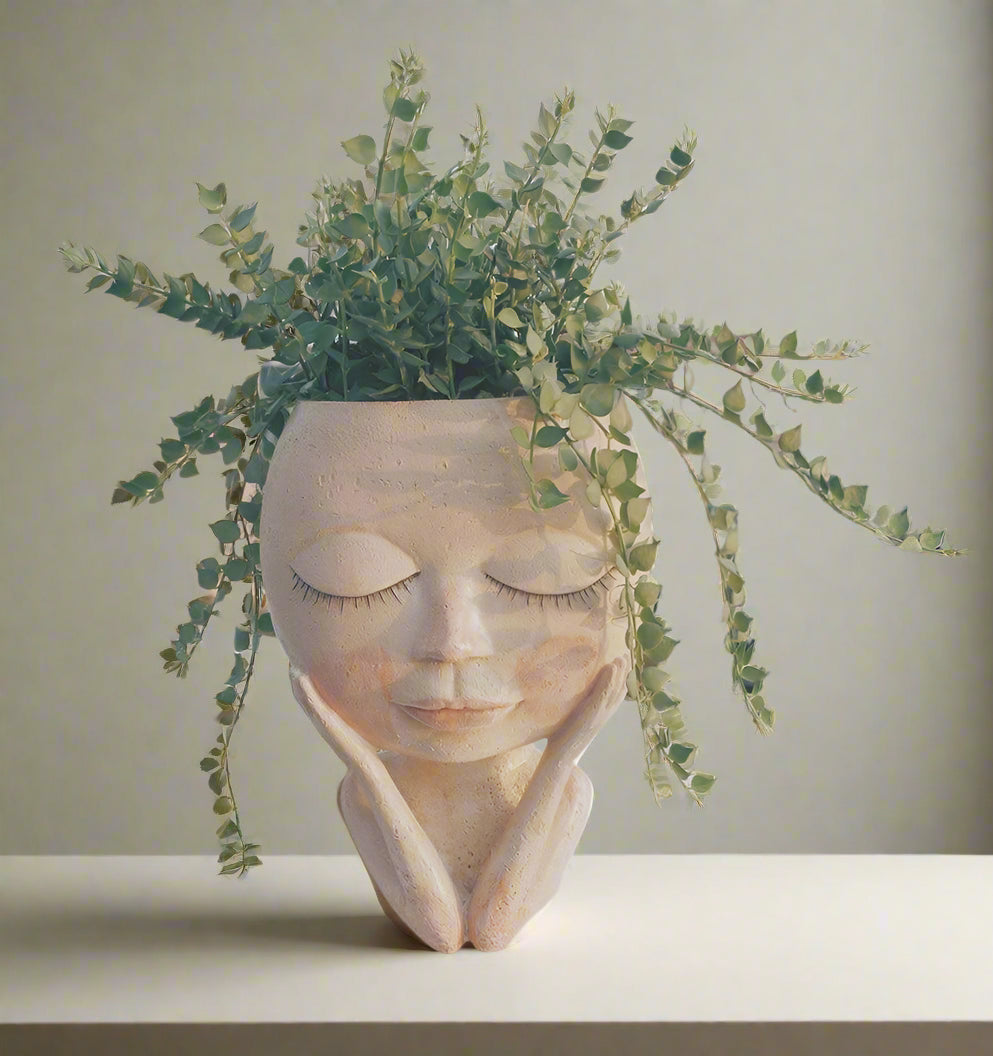 BloomCharm Artistic Face Planter – Stylish Decorative Flower Pot