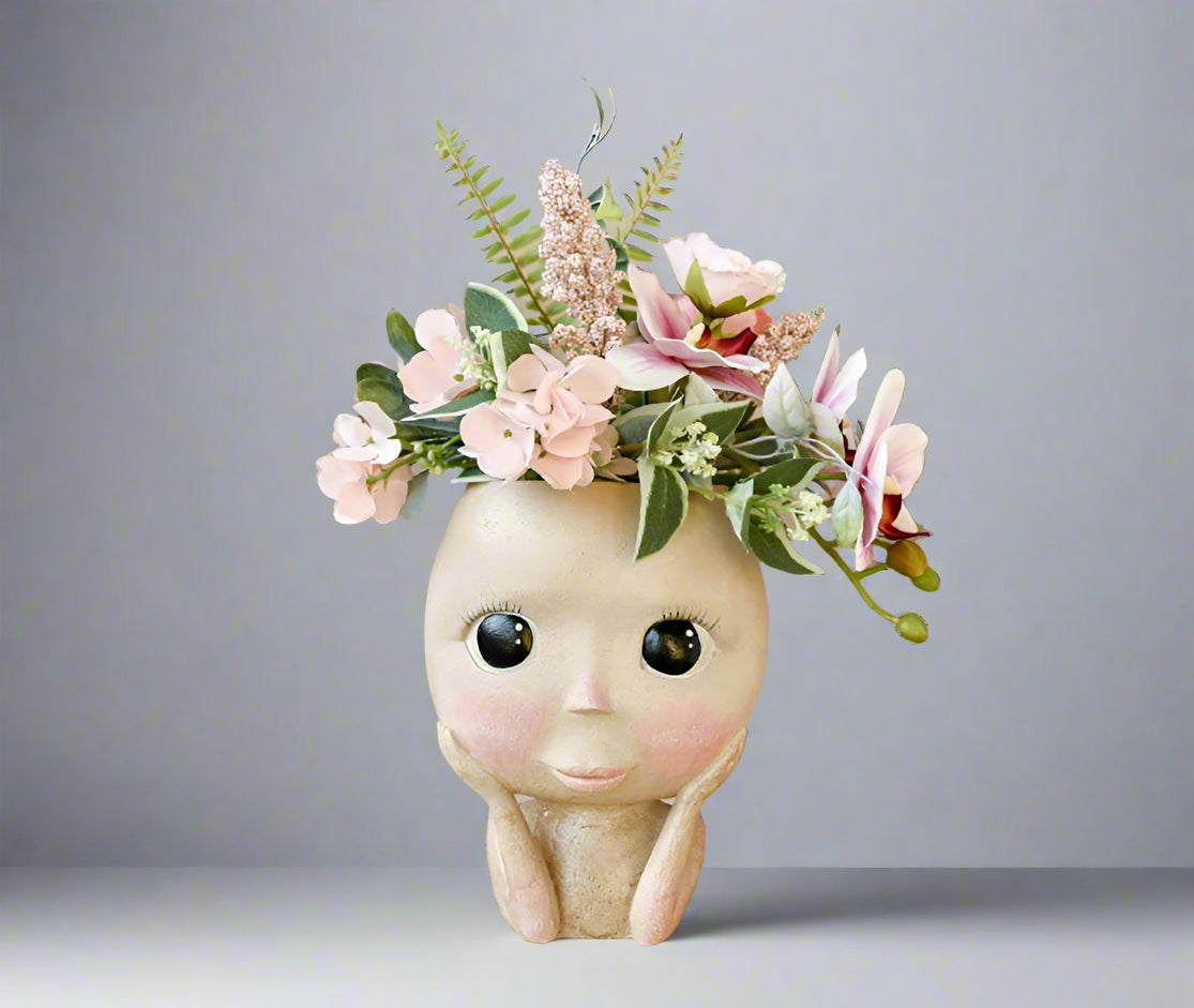 BloomCharm Artistic Face Planter – Stylish Decorative Flower Pot