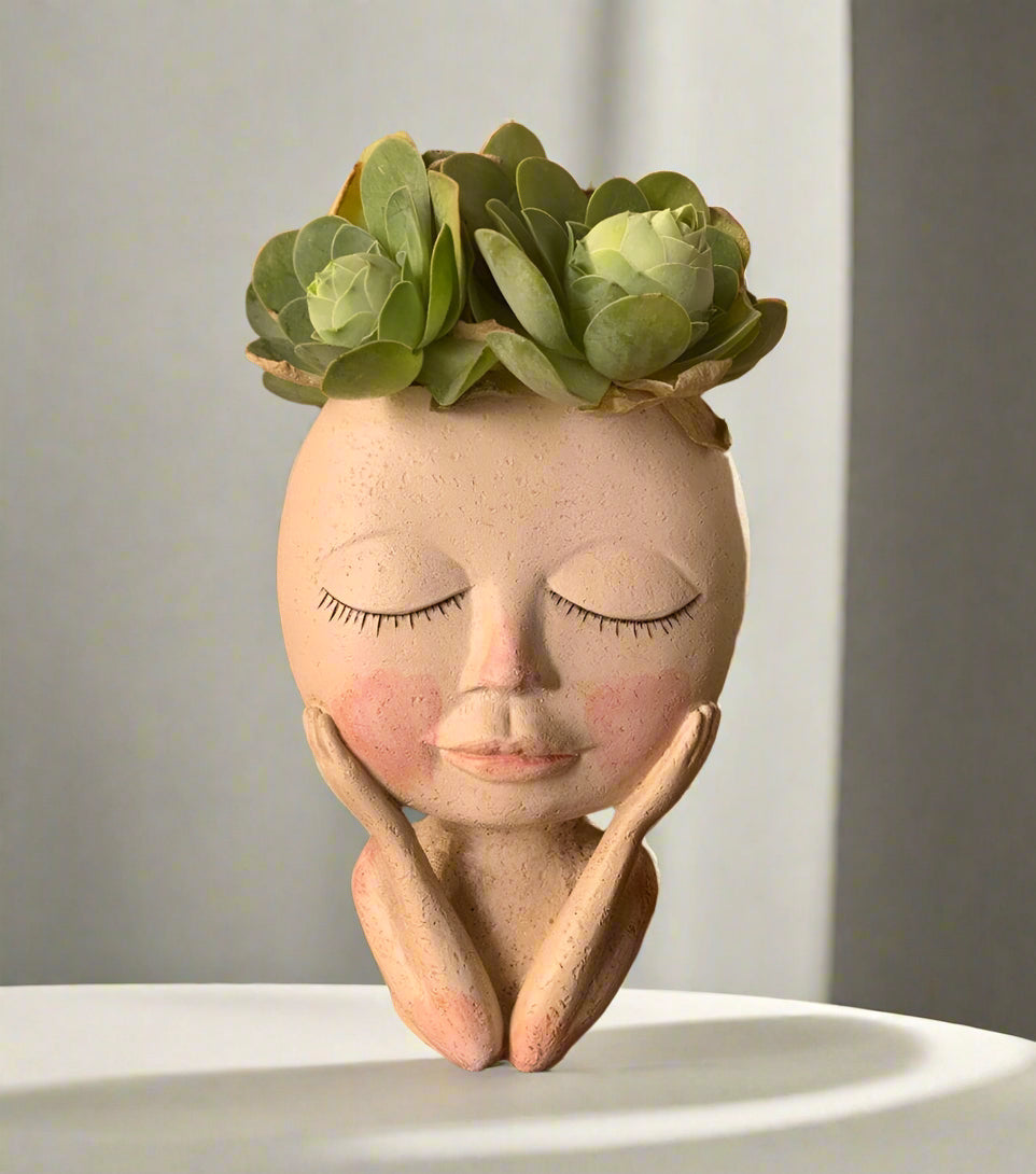 BloomCharm Artistic Face Planter – Stylish Decorative Flower Pot