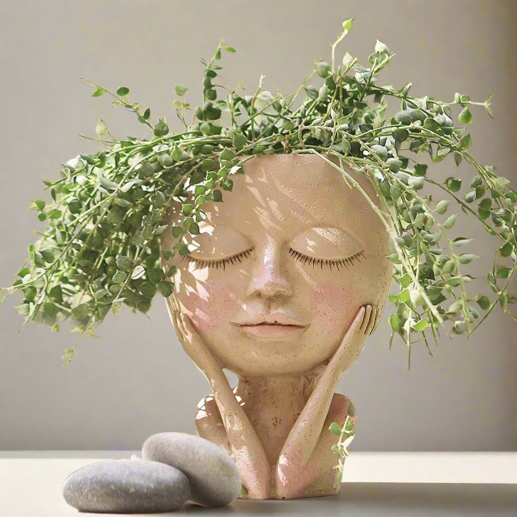 BloomCharm Artistic Face Planter – Stylish Decorative Flower Pot