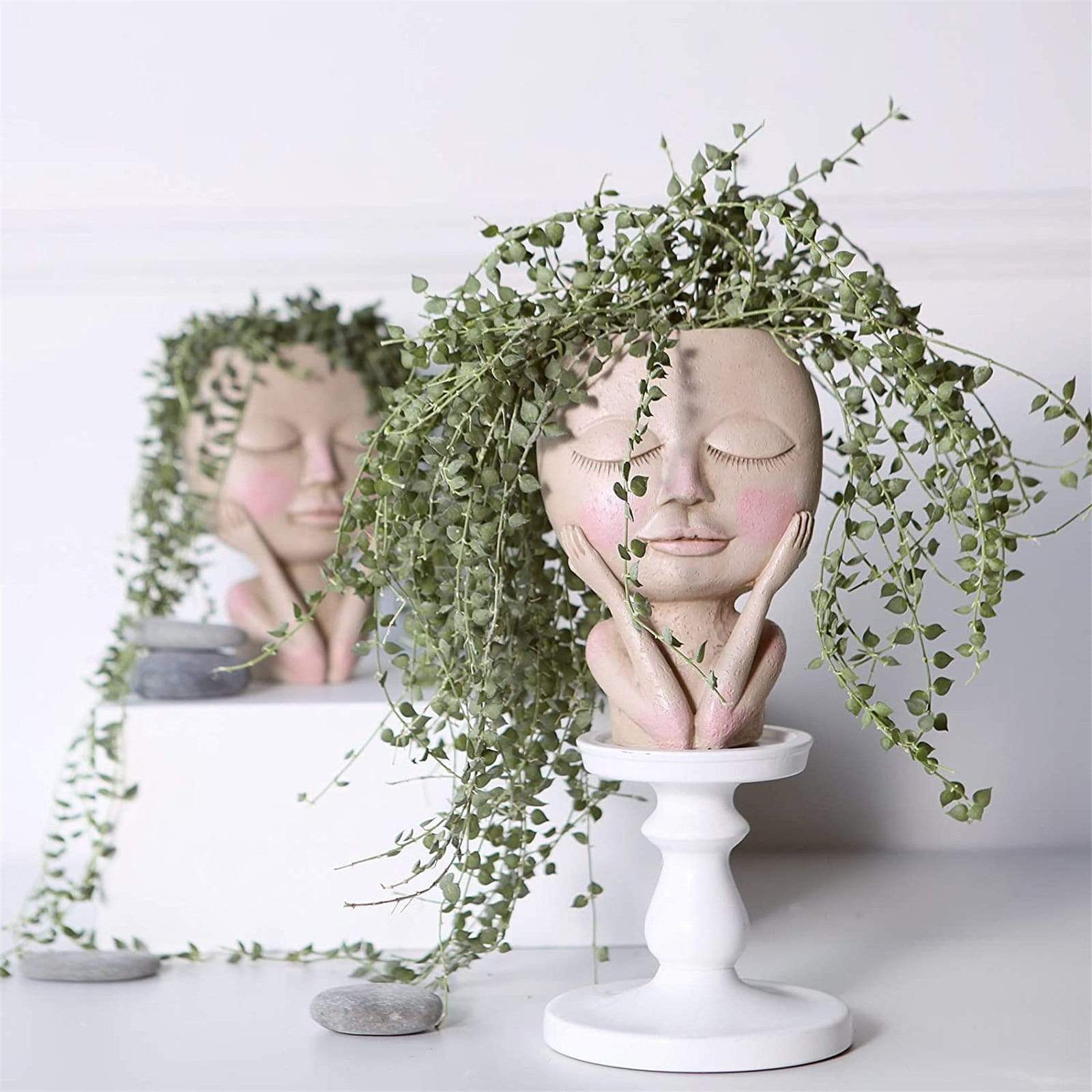BloomCharm Artistic Face Planter – Stylish Decorative Flower Pot
