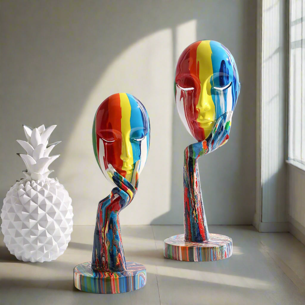 Modern Colorful Female Face Wall Art – Unique Home Decor