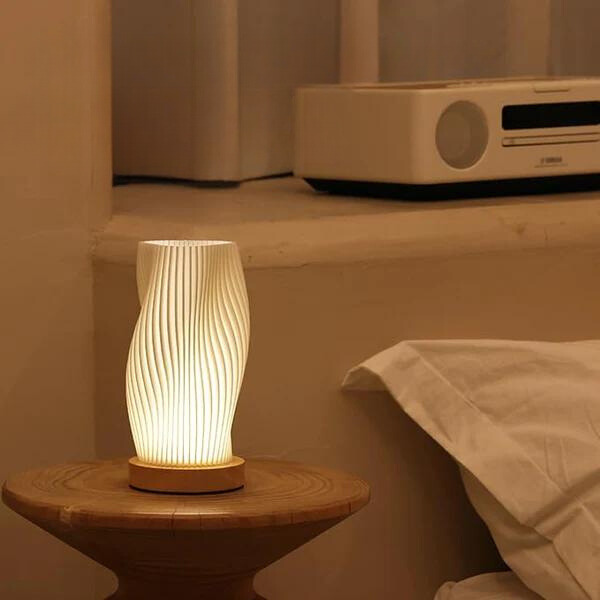 WaveLume - Modern Pleated Table Lamp with Sculptural Design