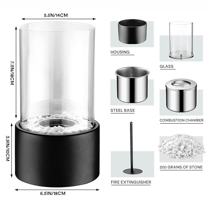GlowFlame – Elegant Tabletop Bioethanol Fireplace