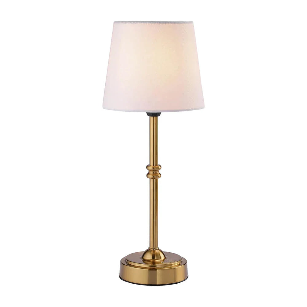 LumiGlow - Elegant Table Lamp with Off-White Linen Shade