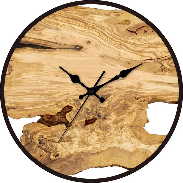 LumiVista Transparent Wood Inlay Wall Clock