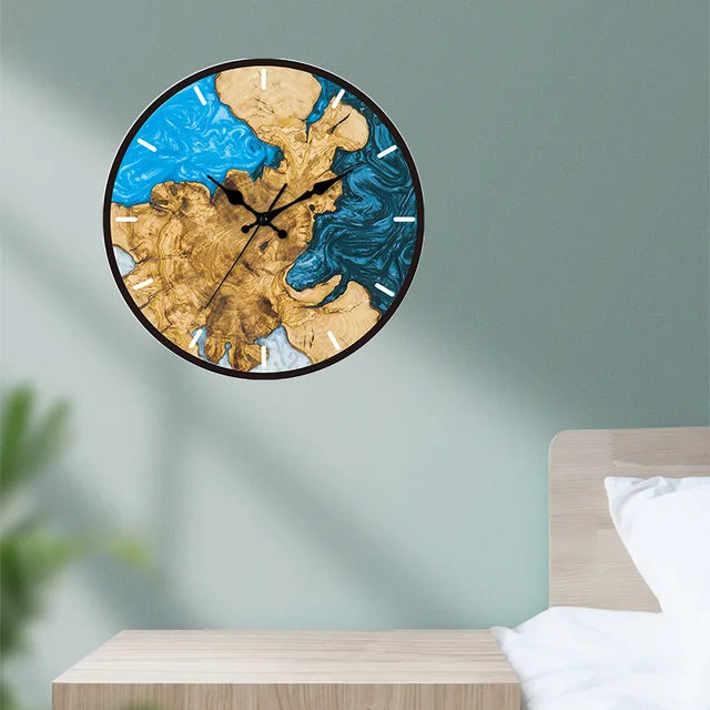 LumiVista Transparent Wood Inlay Wall Clock