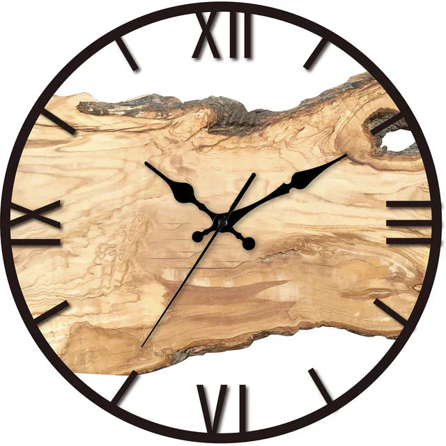 LumiVista Transparent Wood Inlay Wall Clock