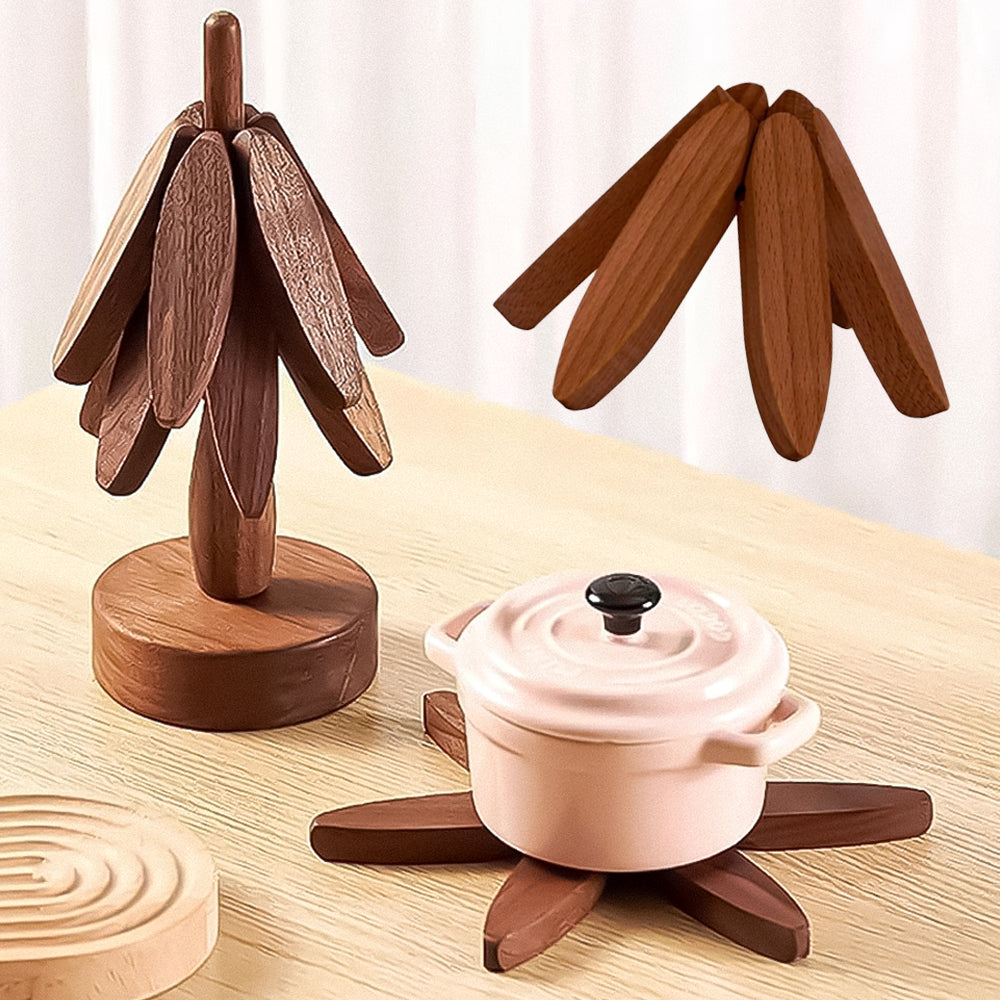 NordicWood Handmade Wooden Coaster and Mat Set