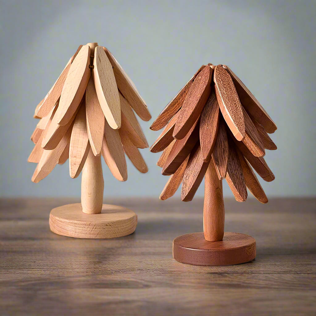 NordicWood Handmade Wooden Coaster and Mat Set