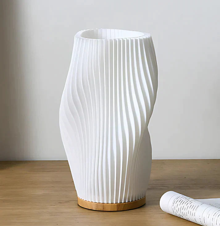 WaveLume - Modern Pleated Table Lamp with Sculptural Design