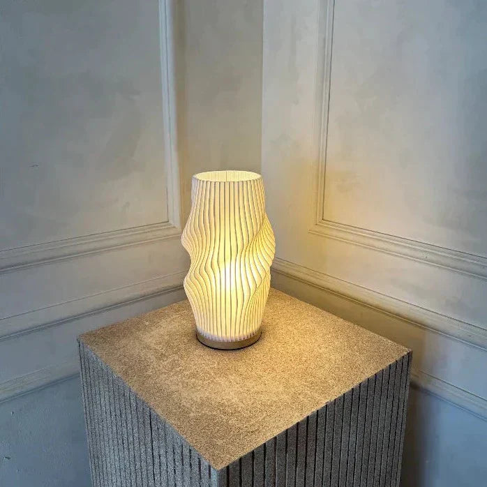 WaveLume - Modern Pleated Table Lamp with Sculptural Design