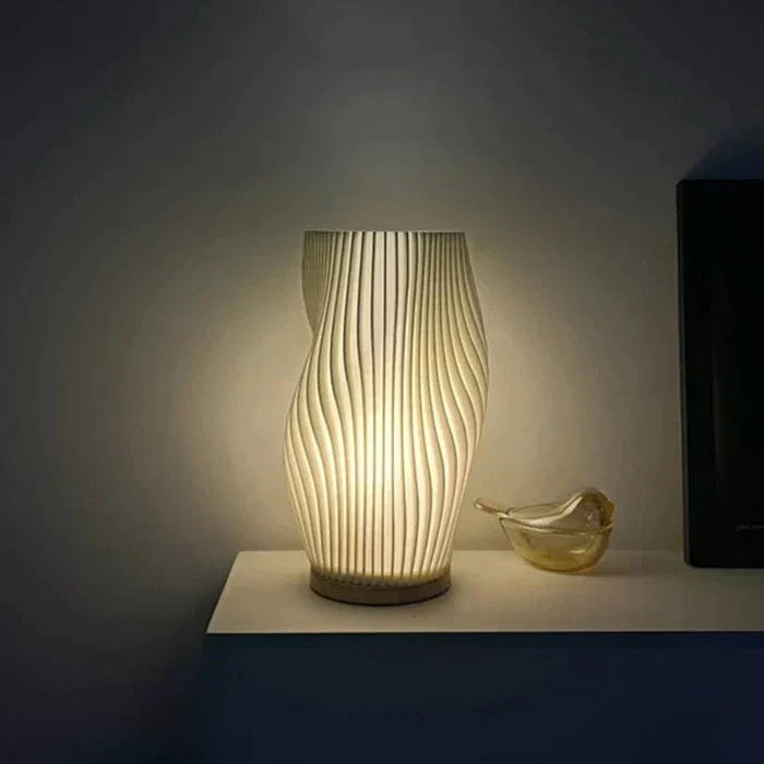 WaveLume - Modern Pleated Table Lamp with Sculptural Design