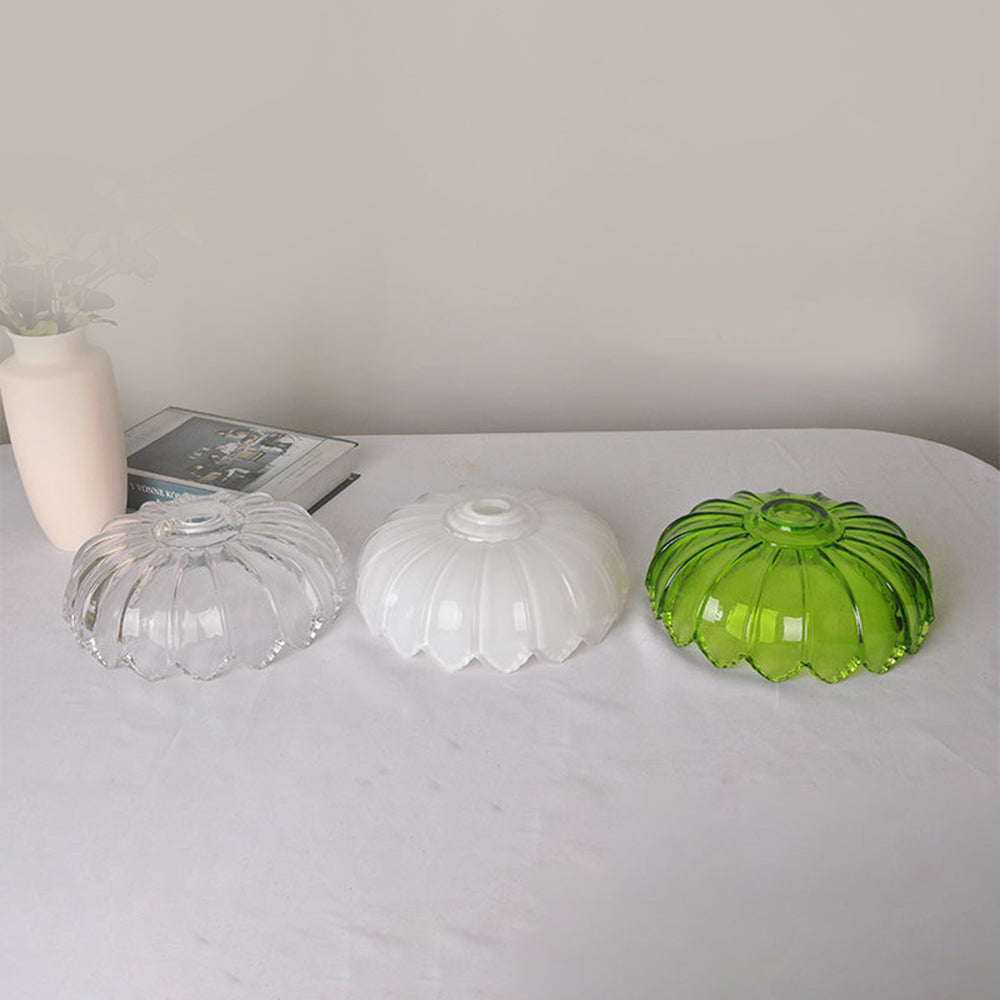 BlossomGlow – Elegant Scalloped Glass Ceiling Light