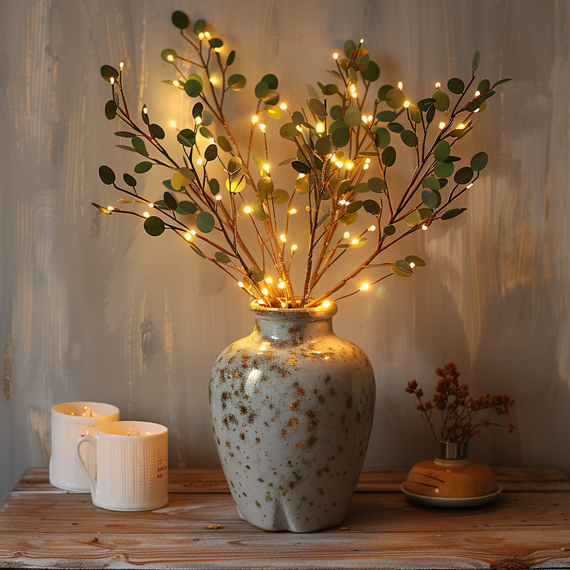 LumiFlor - LED Flower String Lights with Realistic Leaves and Battery-Powered Light