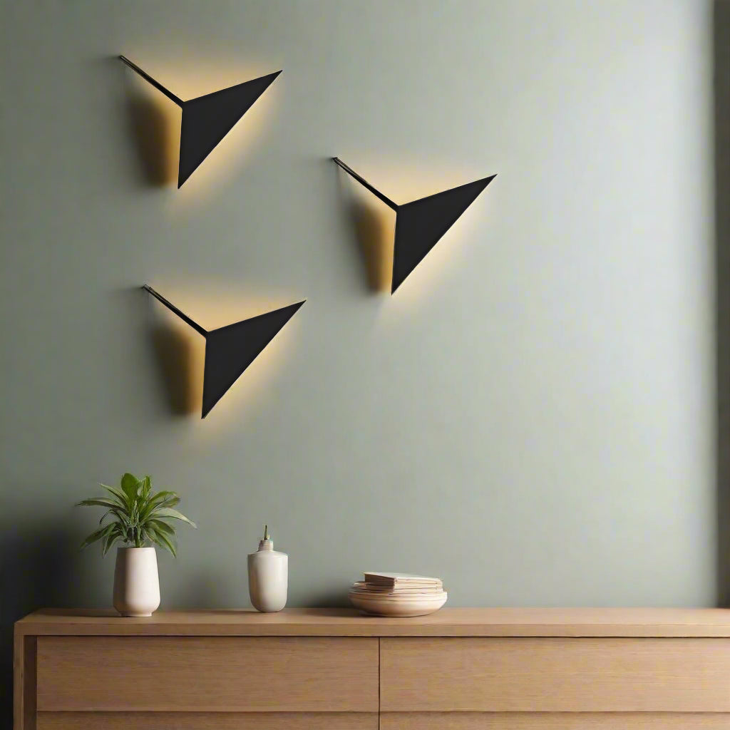 GeoGlow - Modern Triangular Wall Sconces with Sculptural Design