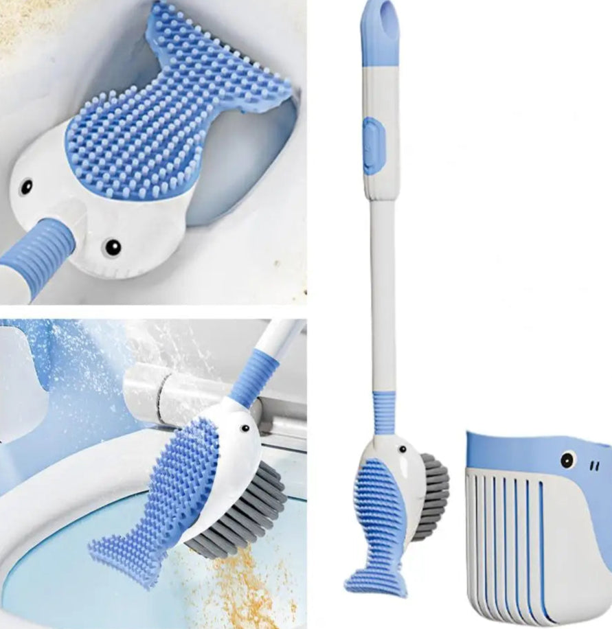 AquaScrub - Fish-Shaped Toilet Brush with Hygienic Holder