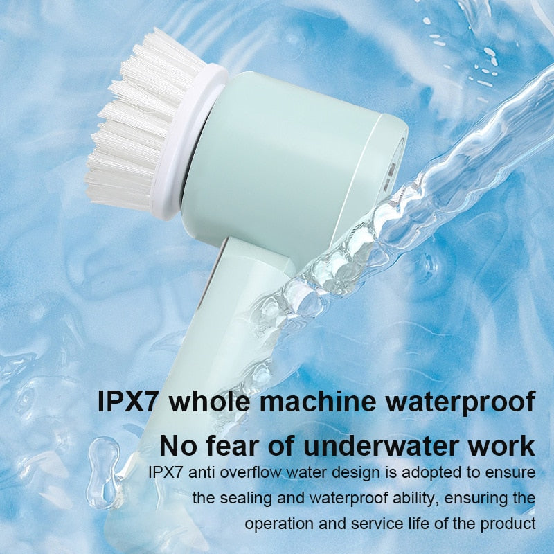 PowerScrub - Cordless Electric Cleaning Brush with Interchangeable Heads