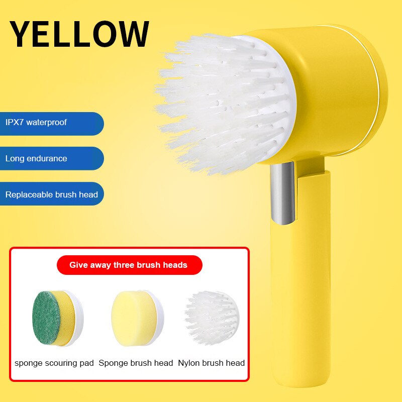 PowerScrub - Cordless Electric Cleaning Brush with Interchangeable Heads