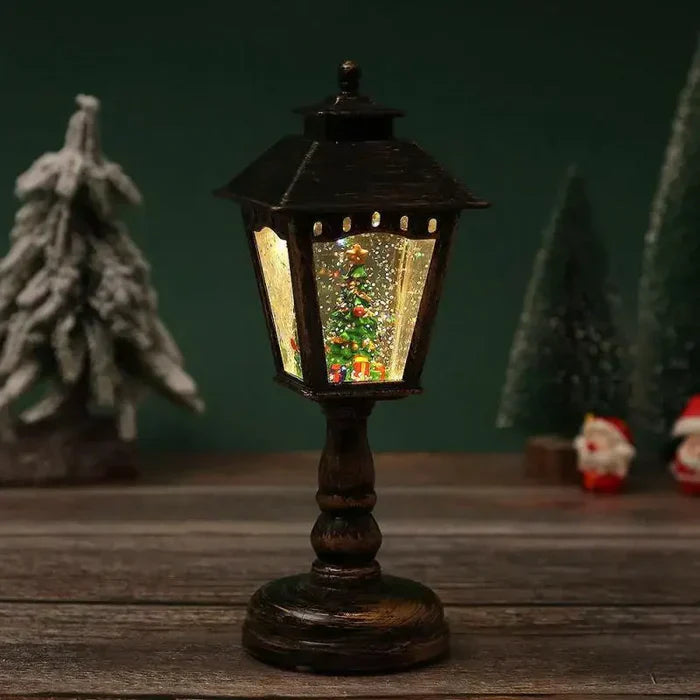 Glittering Christmas Snow Lantern with Light