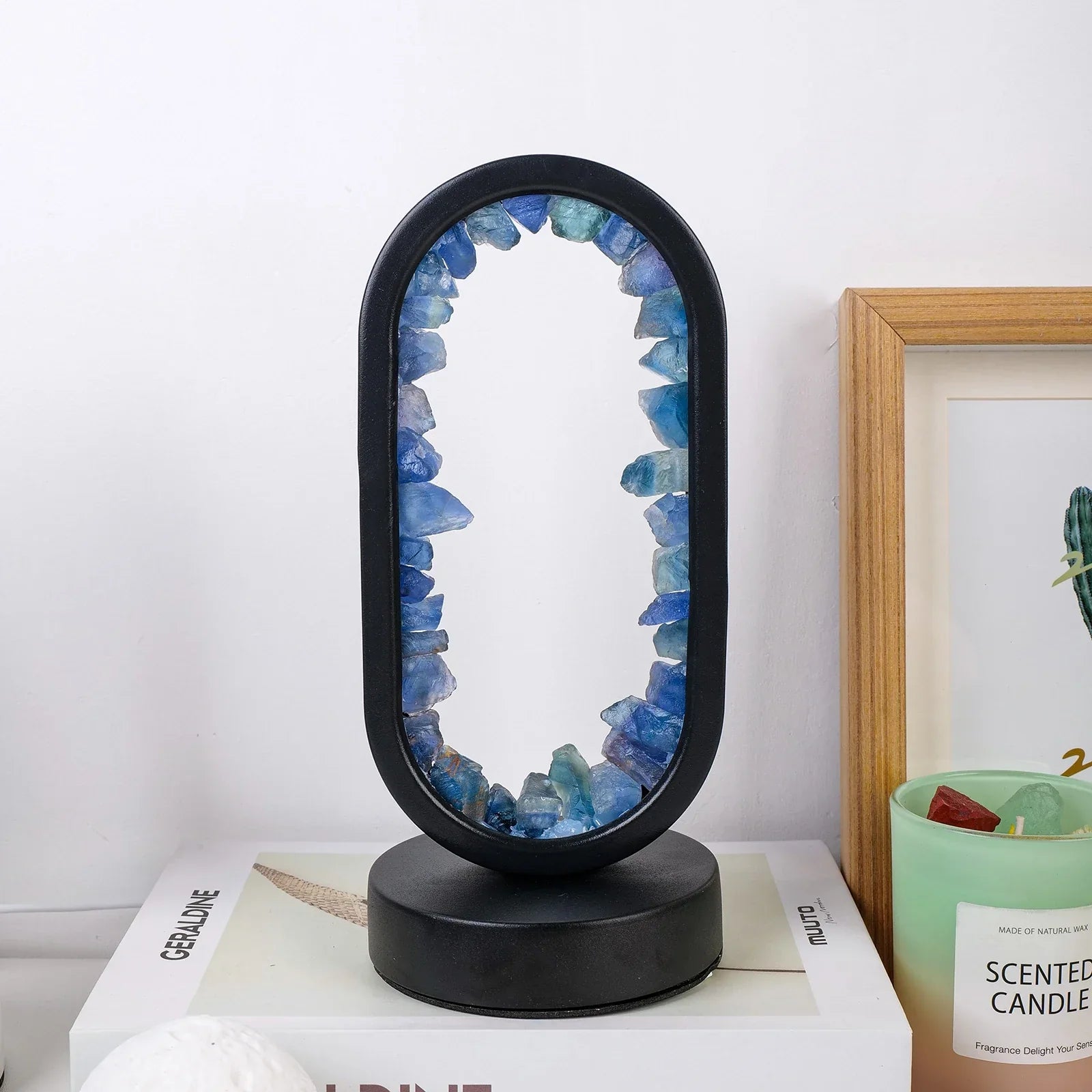 AmethystGlow- Serenity and Modern Elegance Oval Crystal LED Lamp