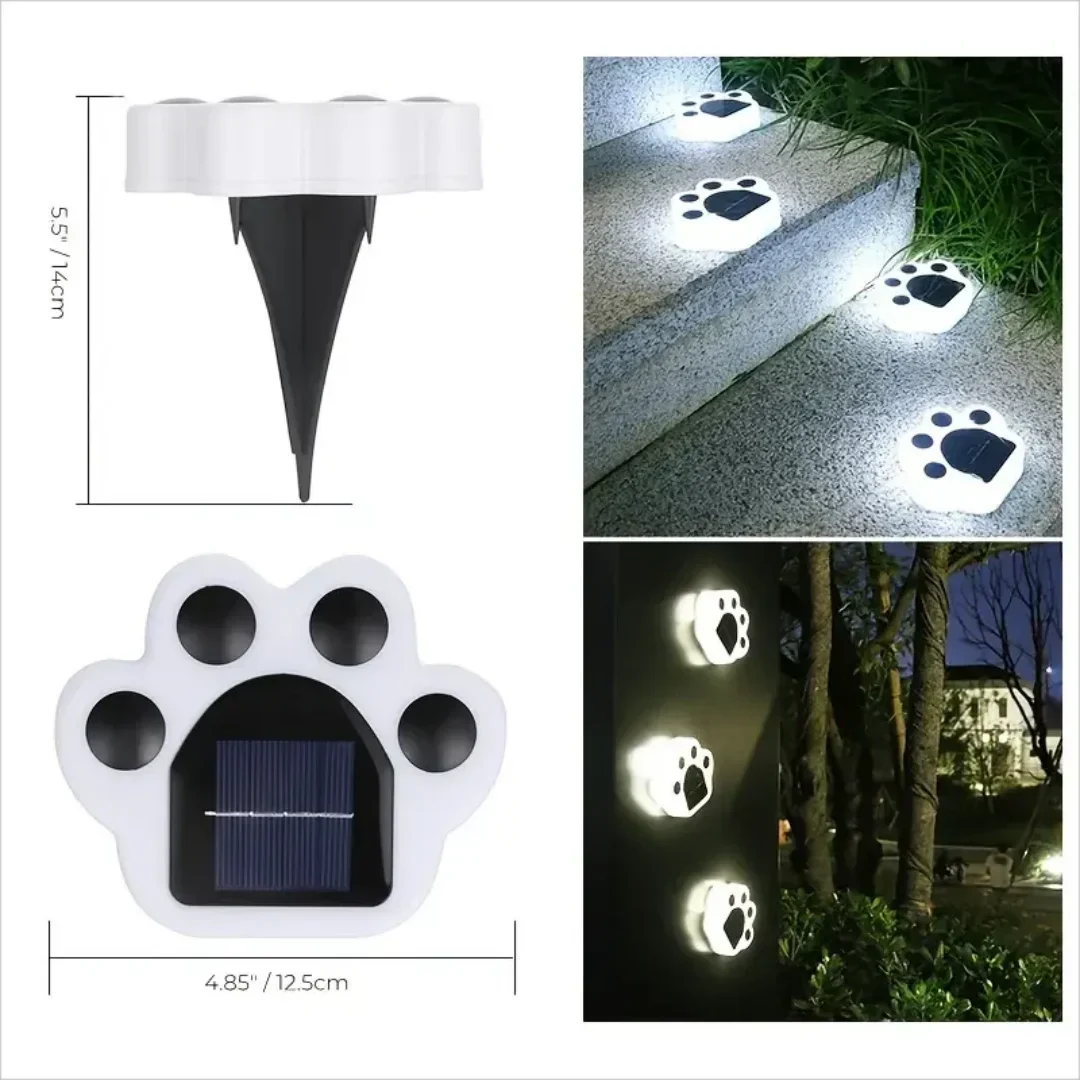 PawGlow - Solar-Powered Paw Print Pathway Lights