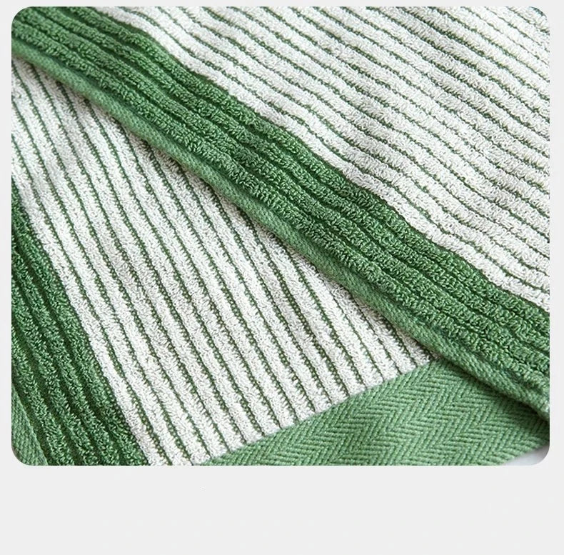 LuxeStripe - Premium Cotton Striped Face and Bath Towel