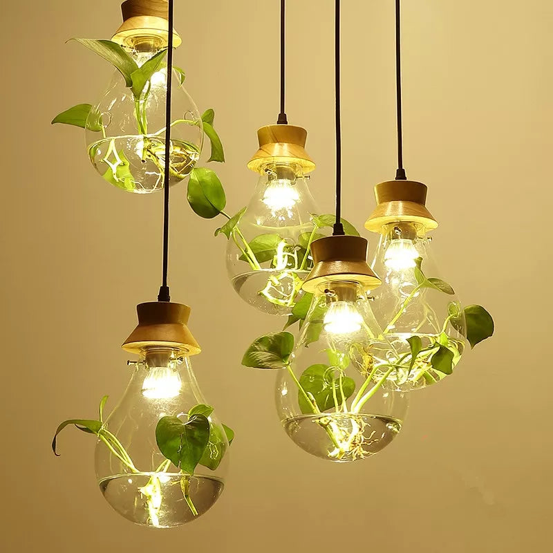 BotanicaGlow – Hanging Glass Planter Pendant Lights