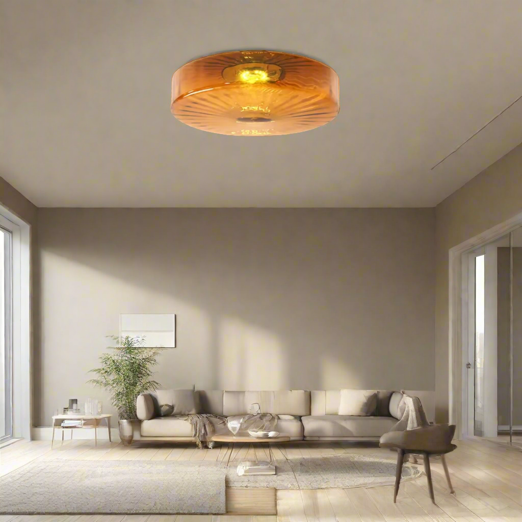 GlowSphere - Textured Amber Glass Recessed Ceiling Light