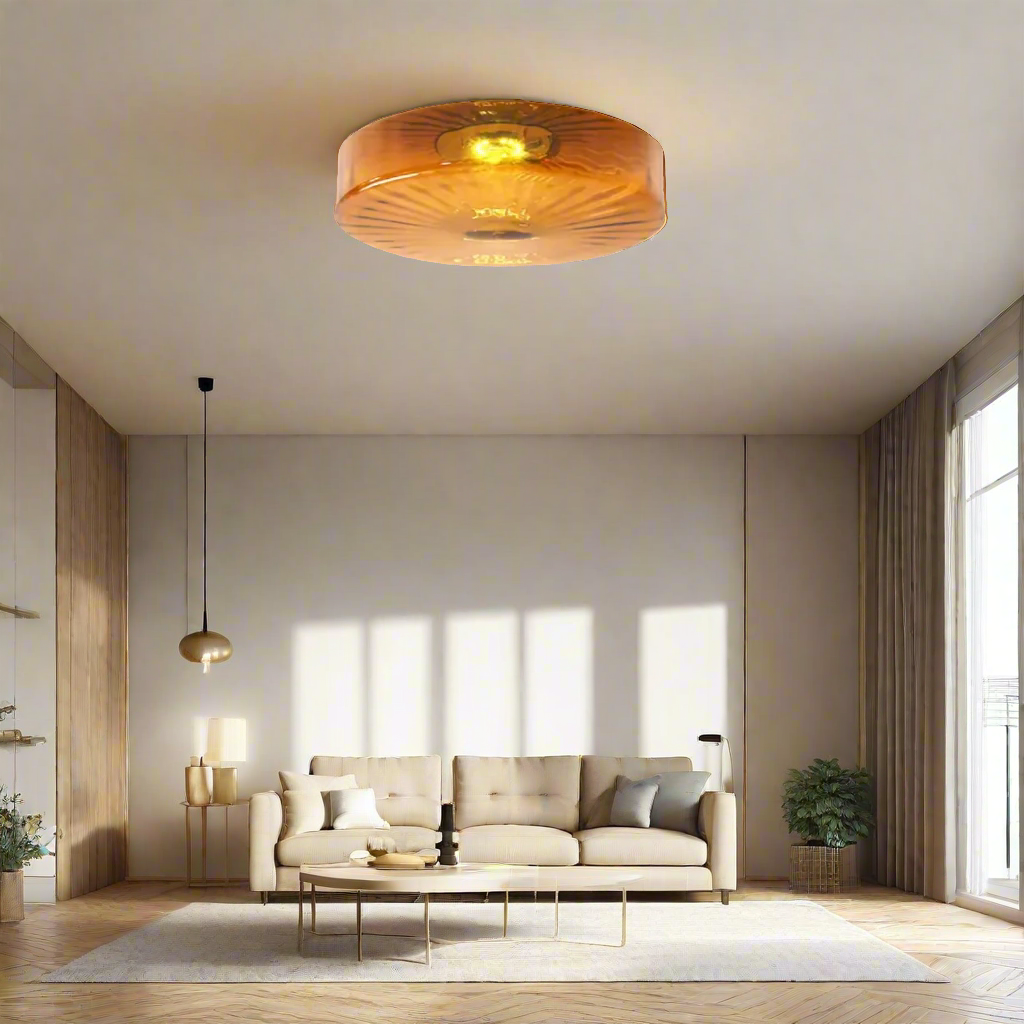 GlowSphere - Textured Amber Glass Recessed Ceiling Light