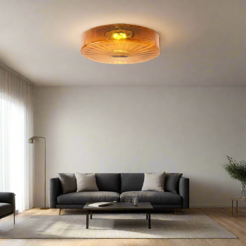 GlowSphere - Textured Amber Glass Recessed Ceiling Light