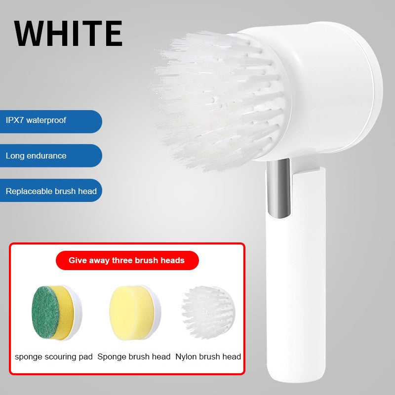 PowerScrub - Cordless Electric Cleaning Brush with Interchangeable Heads