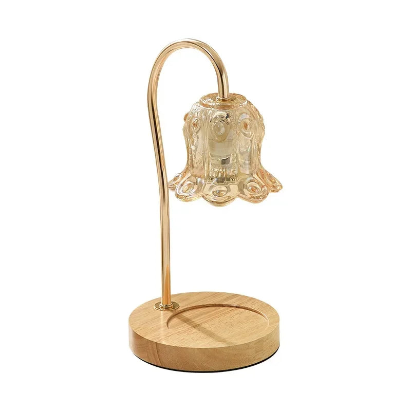BloomGlow - Floral Glass Lampshade Table Lamp