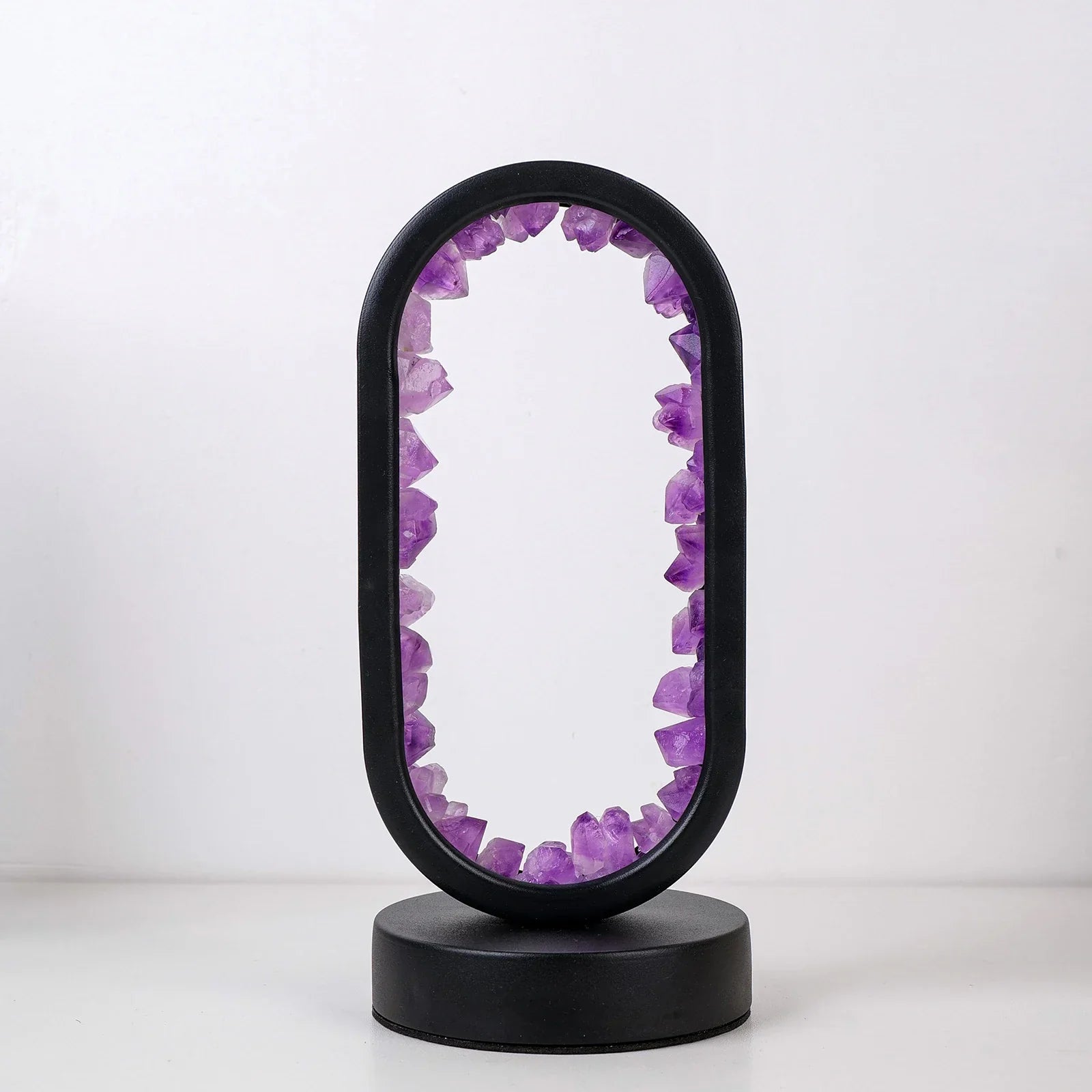 AmethystGlow- Serenity and Modern Elegance Oval Crystal LED Lamp