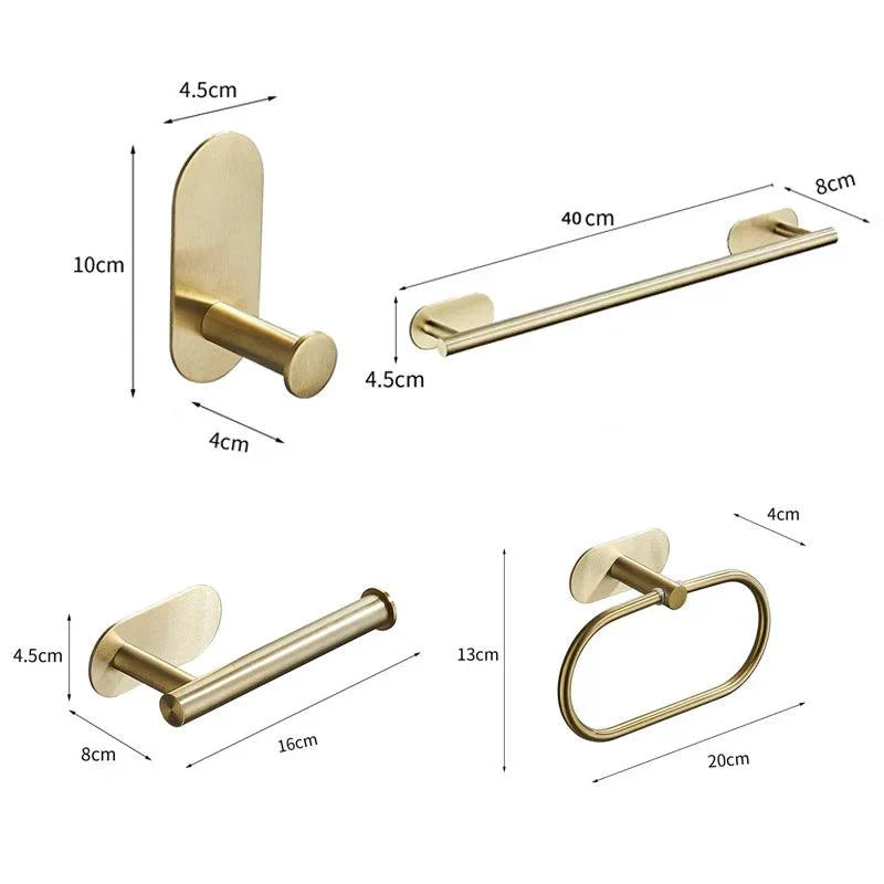GoldenLuxe - Non-Drilling Bathroom Accessory Set