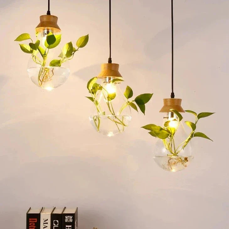 BotanicaGlow – Hanging Glass Planter Pendant Lights