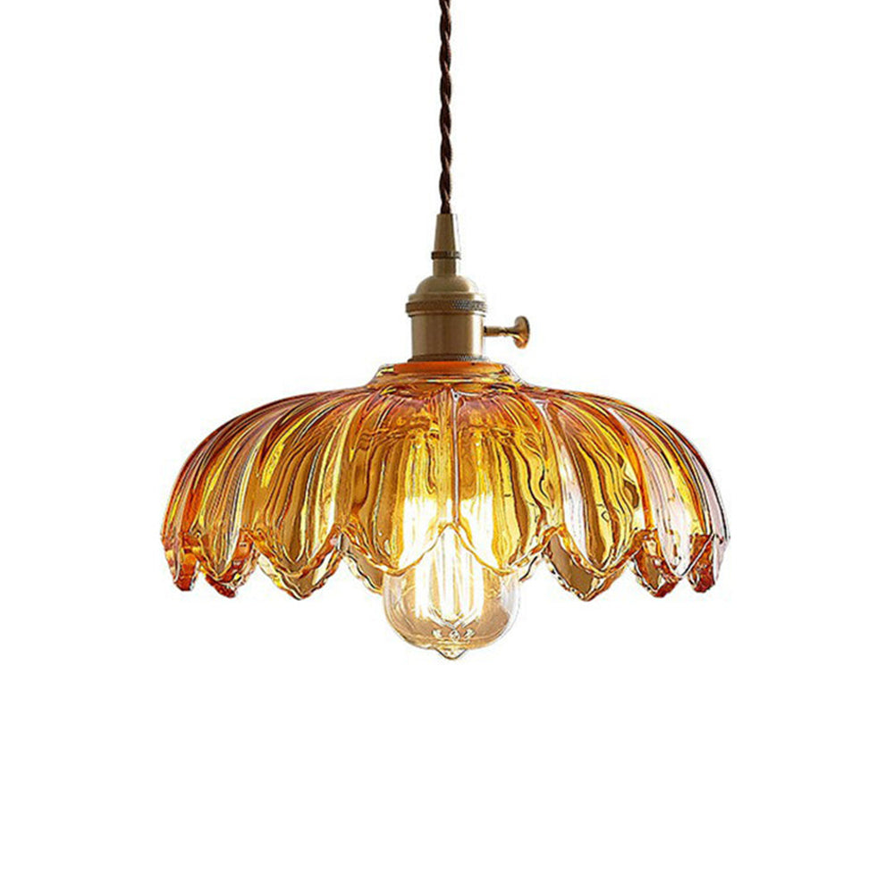 BlossomGlow – Elegant Scalloped Glass Ceiling Light